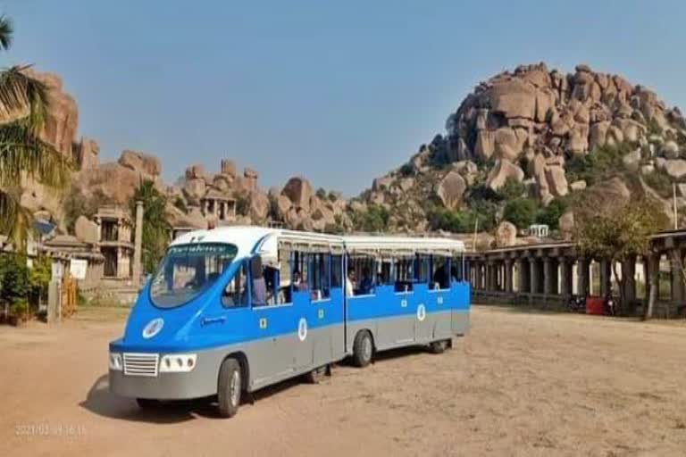 Battery Powered bus service start in Hampi