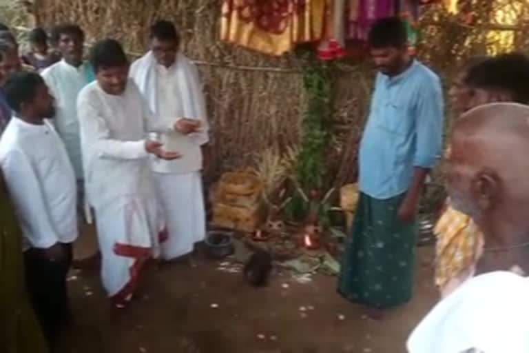 Worship of village deities in Palavalasa village