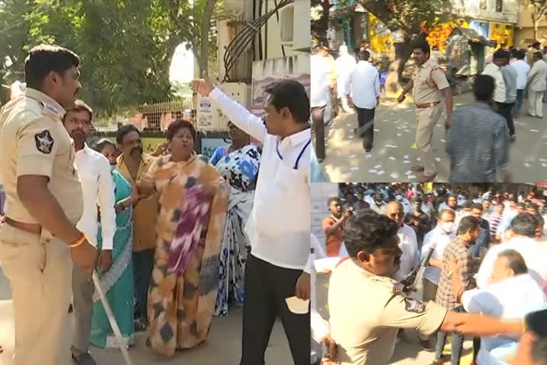 conflict between tdp, ysrcp leaders in tirupathi municipal elections