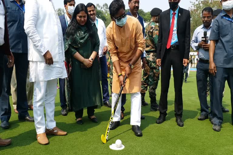 CM Hemant inaugurated National Womens Hockey Championship in simdega