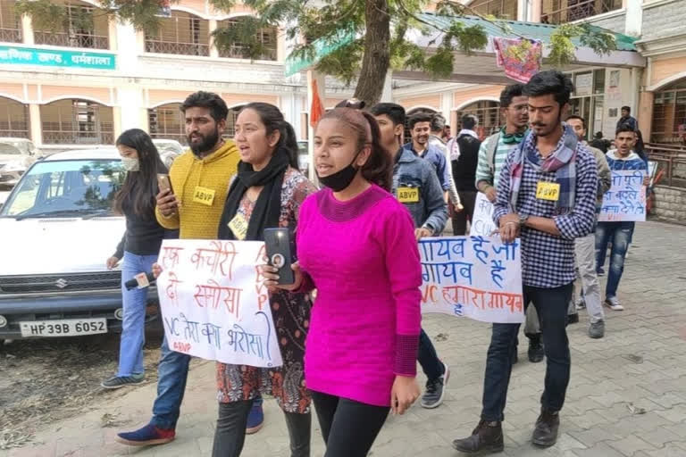 14th day of indefinite strike ABVP in Dharmashala