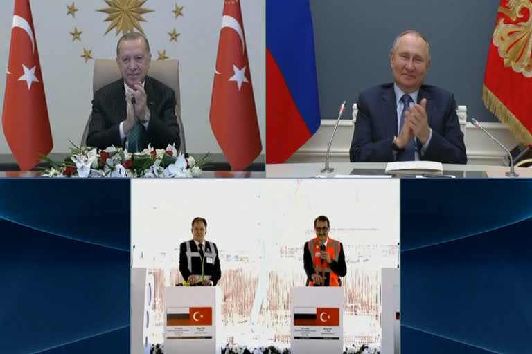 erdogan, putin remotely inaugurate nuclear reactor