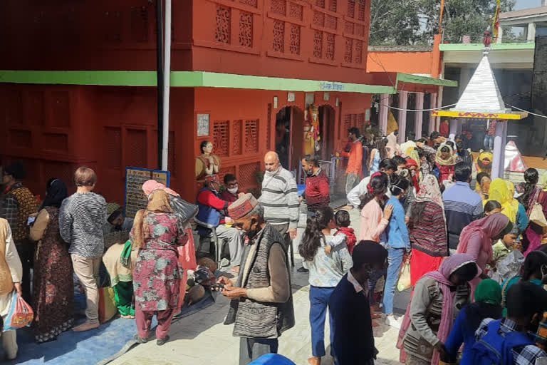 Devotees visited Lord Shiva at the Shiva temple Sarkaghat on Mahashivaratri festival