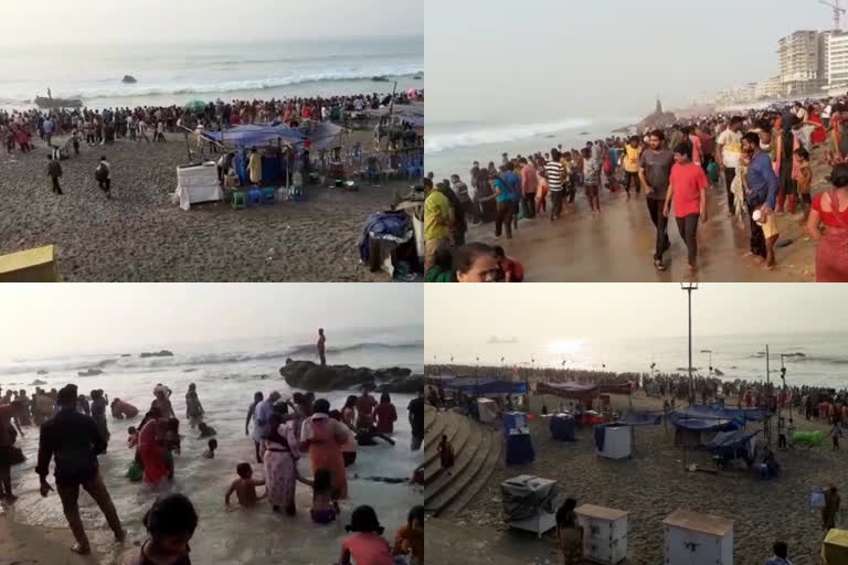 sivarathri sea bath at Vishakhapatnam