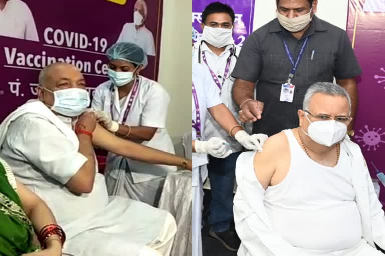 former-cm-raman-his-wife-and-minister-ravindra-choubey-gets-corona-vaccine