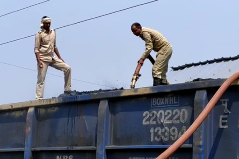 freight train going to badh NTPC from koderma caught fire