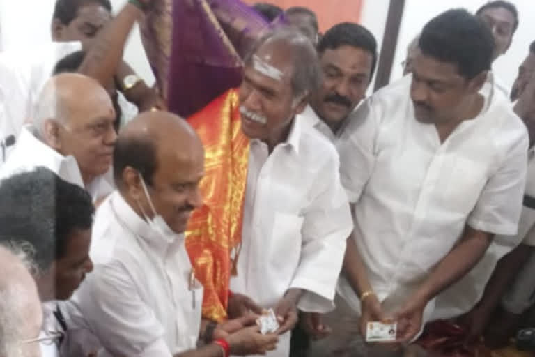 Puducherry Chief Ministerial candidate N.R.Rangasamy contesting from Enam constituency