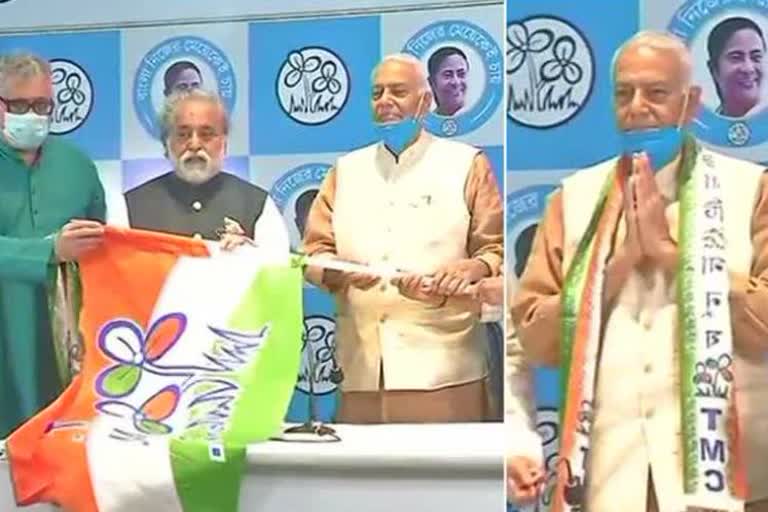 former union minister yashwant sinha joins trinamool congress