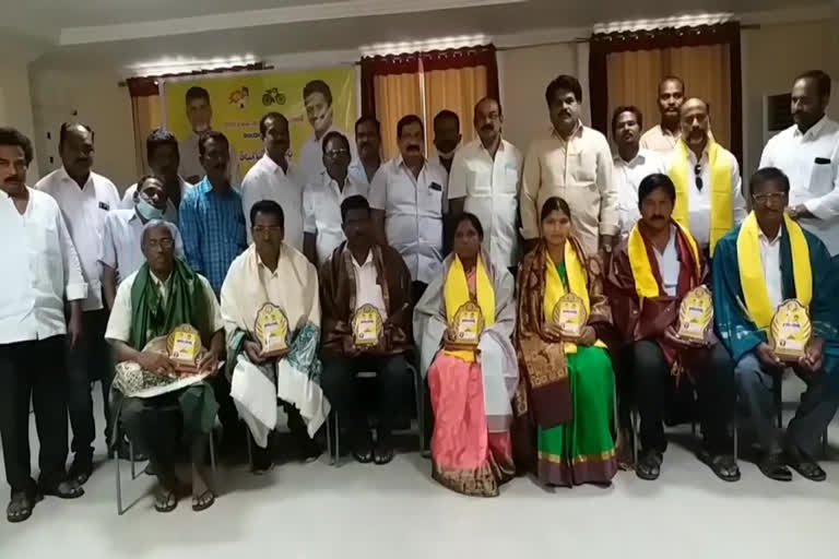 tdp supported sarpanches meet in tanuku