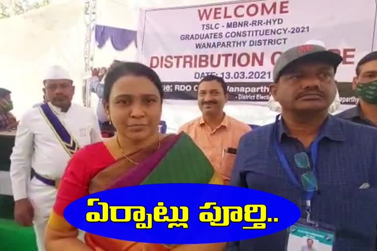 Collector inspected the distribution of election materials in wanaparthy District