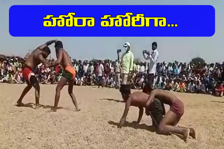 Impressive wrestling competitions Bashirabad mandal in Vikarabad district