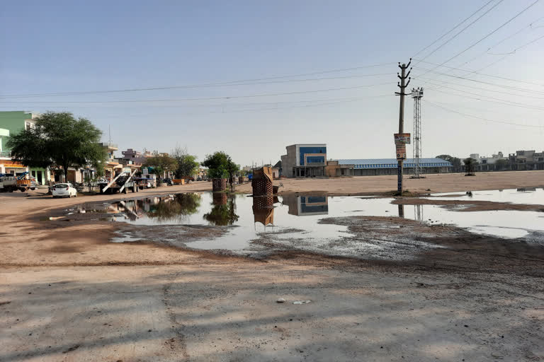 waterlogging in Ateli Mandi