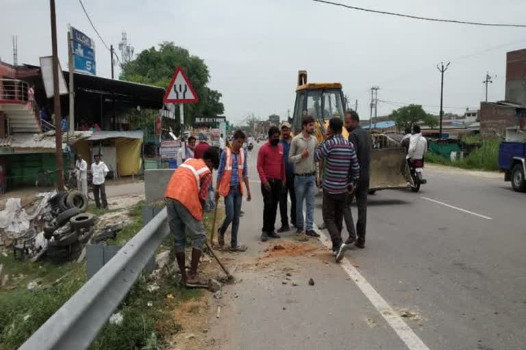 encroachment removed from national highway