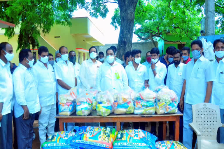 groceries distribution, mla sandra venkata veeraiah 