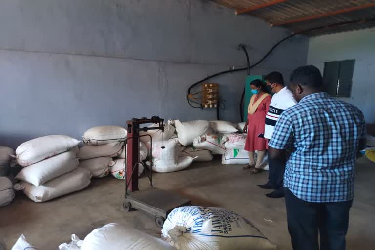 Smuggling ration rice bundles at Thoothukudi