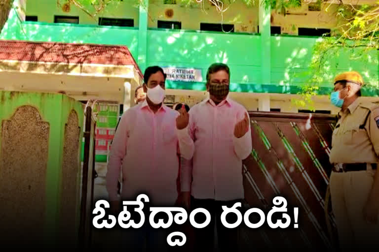 graduates casting their votes in graduate mlc elections in telangana