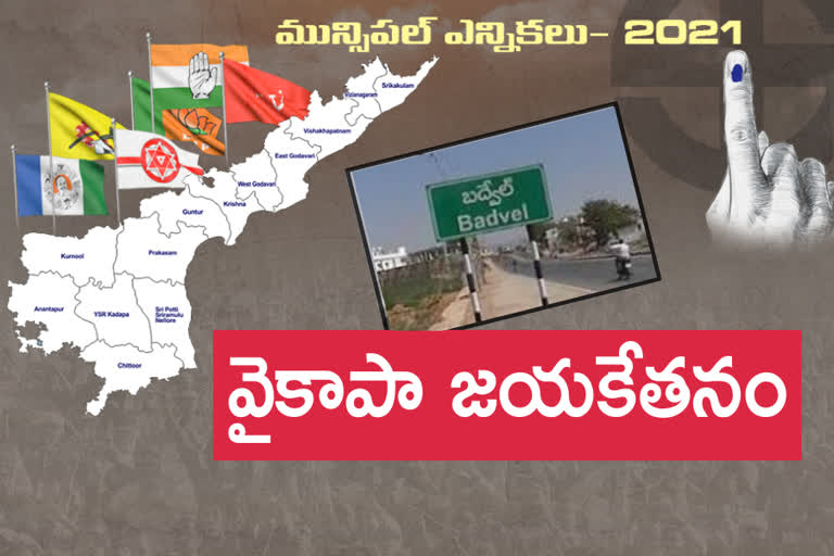 ycp won in municipal elections at badwel in kadapa district