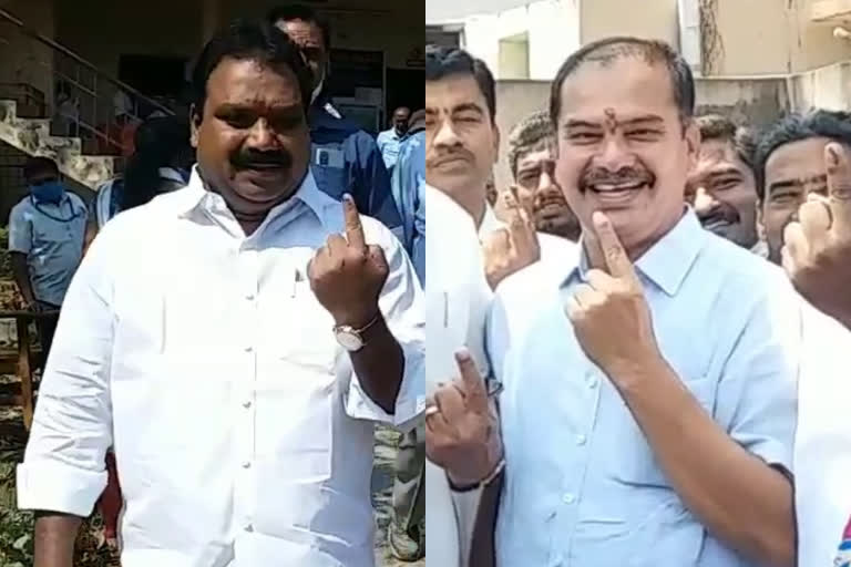 MLAs who exercised their right to vote were Vinaya Bhaskar and Aururi Ramesh