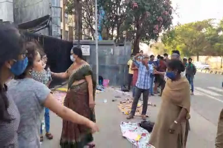 Iflu students dharna to re open hostels in campus at tarnaka in secunderabad