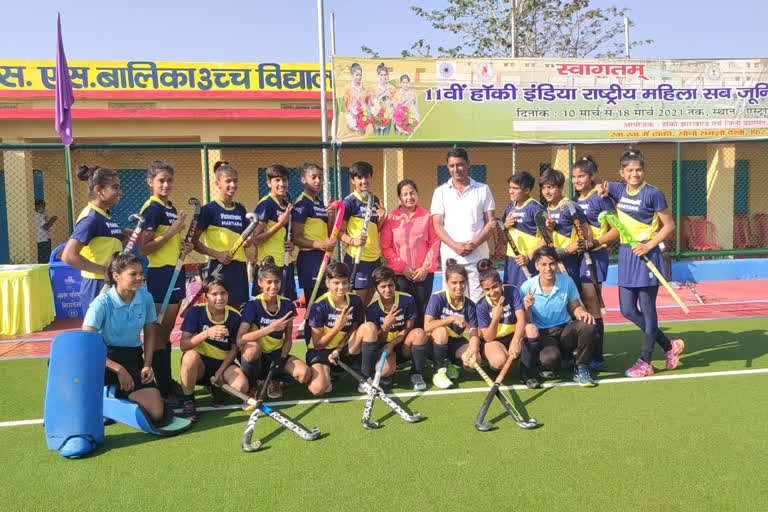 sixth day of 11th sub junior national womens hockey championship in simdega haryana won first match