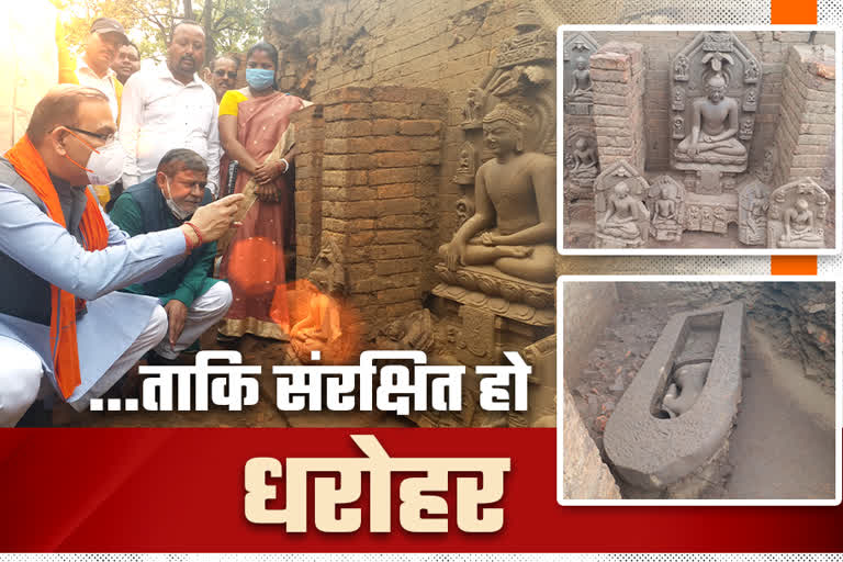 Trying to conservation of heritage found in excavation at Bohanpur Hazaribag