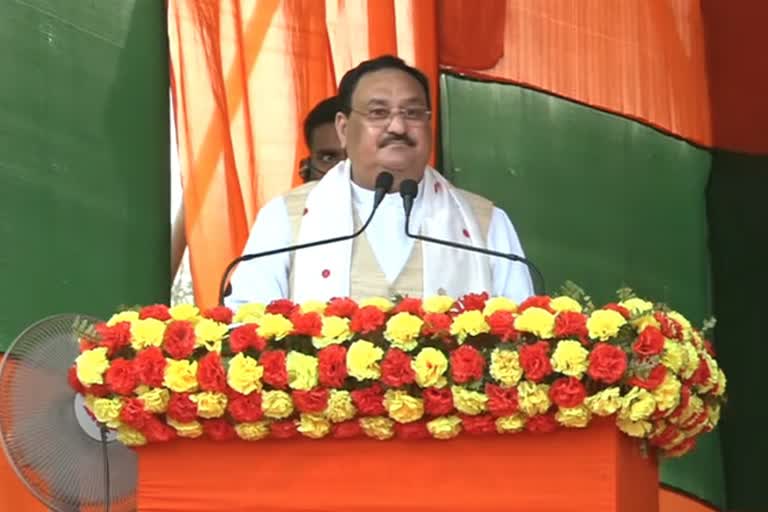 nadda addressed public rally in dhakuakhana