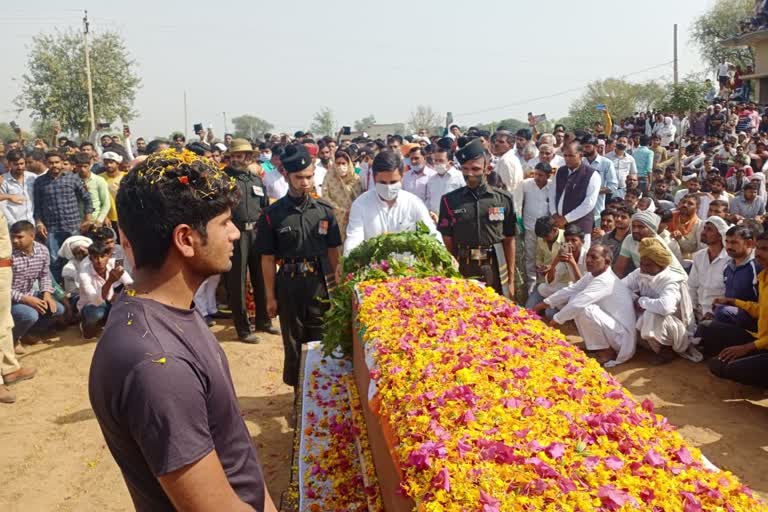 funeral of martyred pradeep gurjar,  martyr Pradeep Gurjar