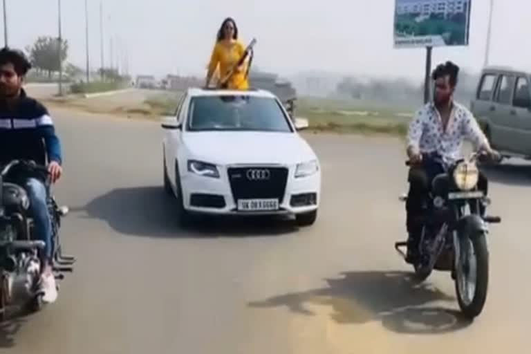 BJP worker's daughter video of stunt on bullet bike went viral