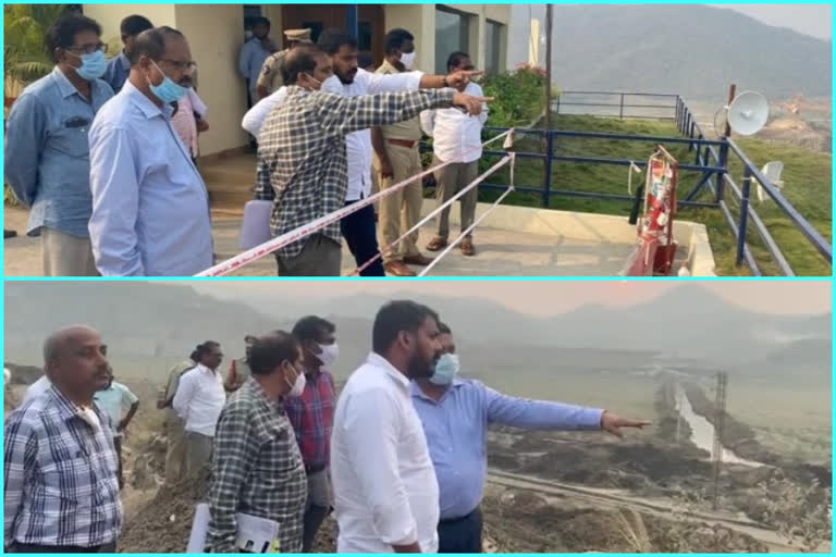 minister anil kumar yadav visits polavaram and examines damaged diaphragm wall