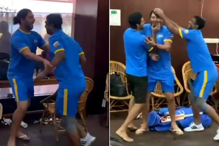 Yuvraj, Ojha engage in cake fight