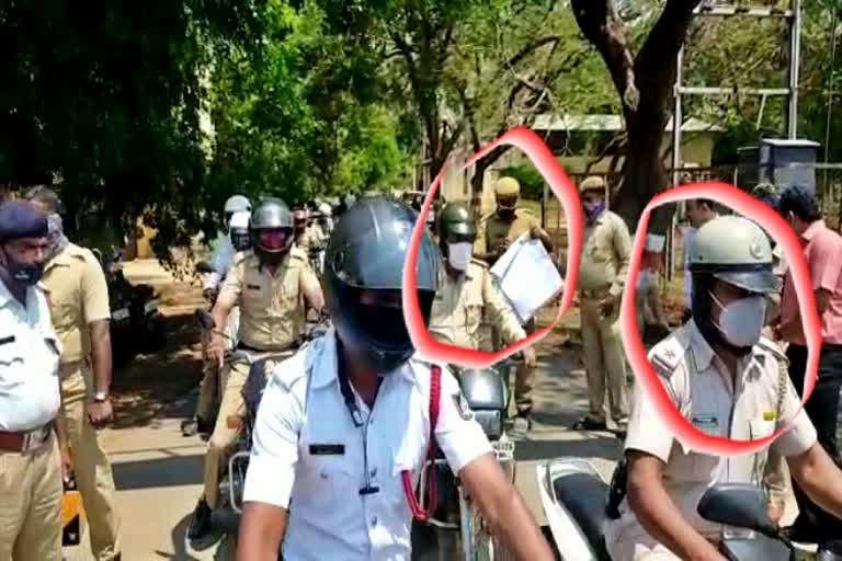 Police Wearing Insecure Helmet