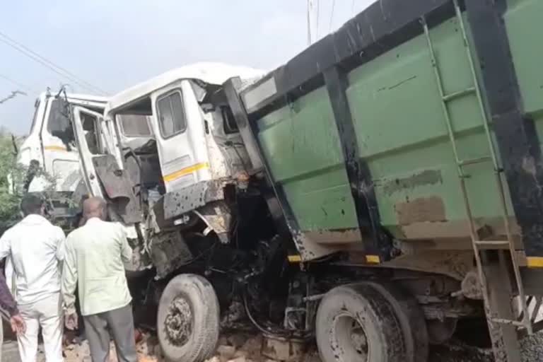 two overload dumpers collision Mahendergarh