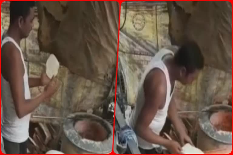 Video of spitting on roti goes viral in khyala of Delhi