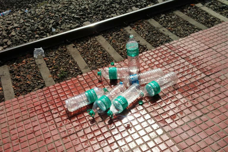 Action on non-recognized brand water bottle at Koderma station