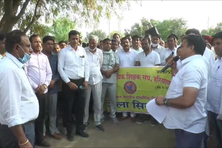 Jbt Teachers protest in Sirsa