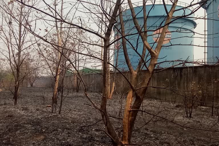 fire near iocl oil depo in jharsuguda