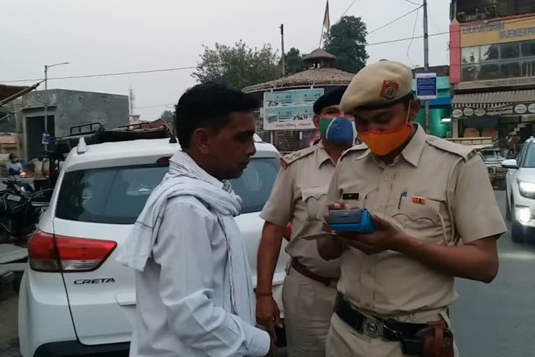 gohana traffic police challans