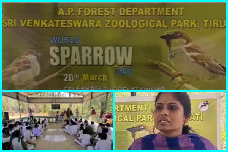 world sparrow day is celebrated in tirupathi sv zoo park