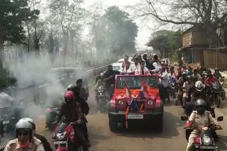 Chabua AASU protest against caa in front of Sarbananda Sonowal