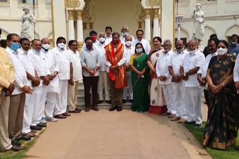 Palla Rajeshwar Reddy, who won the Trs candidate in the Mlc elections, was felicitated by several ministers and leaders.