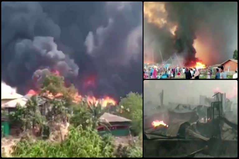 Huge fire broke out in a Rohingyas camp in Bangladesh