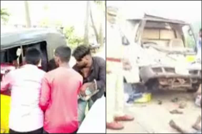 road accident in andhrapradesh  van auto collided  ആന്ധ്രയിൽ നടന്ന റോഡപകടത്തിൽ അഞ്ച് മരണം  നെല്ലൂർ ജില്ല  വാന ഓട്ടോ അപകടം  andhra accident