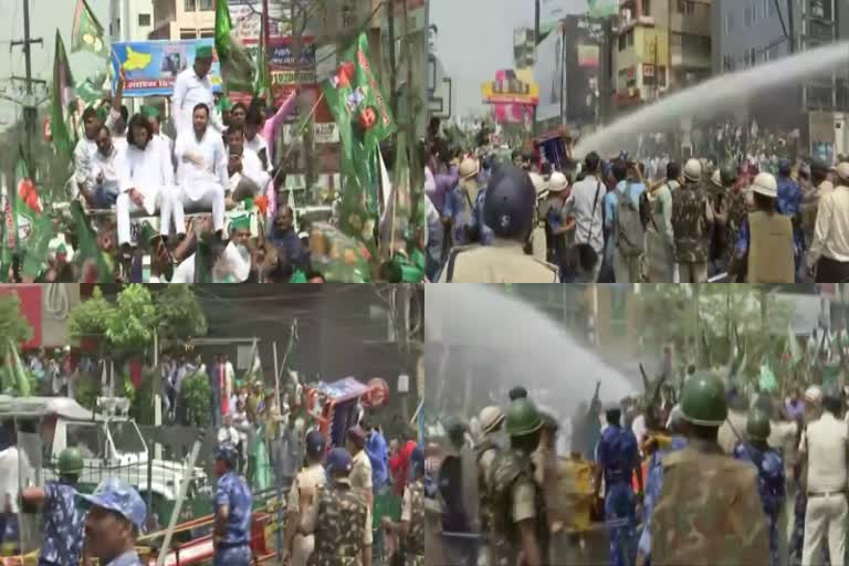 Lathi Charge on RJD Workers