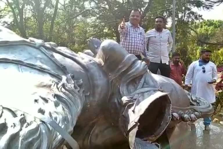 Shivaji statue toppled in Hubli