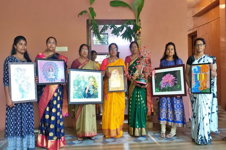 Painting Exhibition on the coaction of women's Day at Doddaballapur