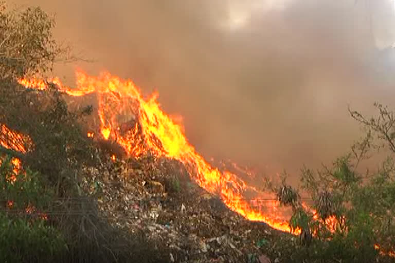 fire accident at tirumala dumping yard