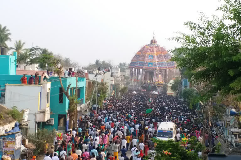 thiruvarur car festival celebrate with more than 5000 Devotees