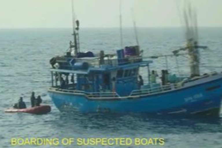 On 18 March  ICG intercepted 3 suspicious boats off Minicoy Islands. On rummaging of boats  മിനിക്കോയ് ദ്വീപ്  ശ്രീലങ്കൻ ബോട്ട്