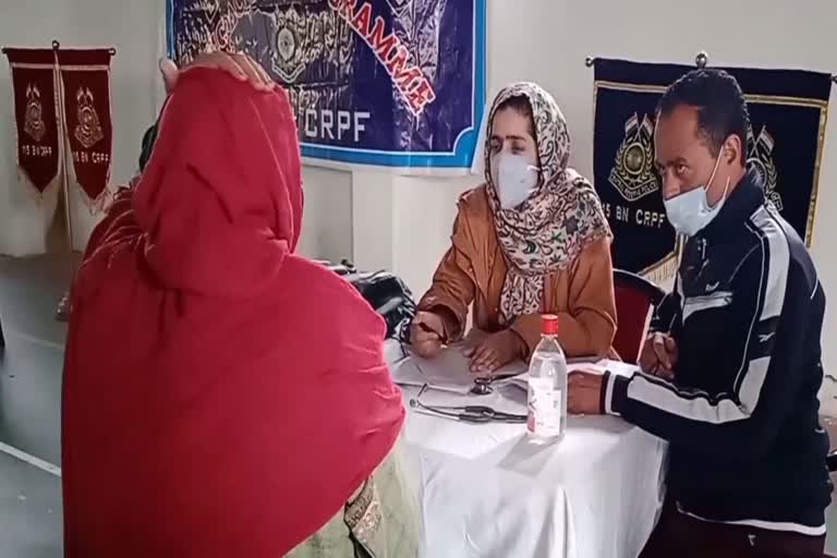 free medical camp organised by crpf in sahpura of ganderbal