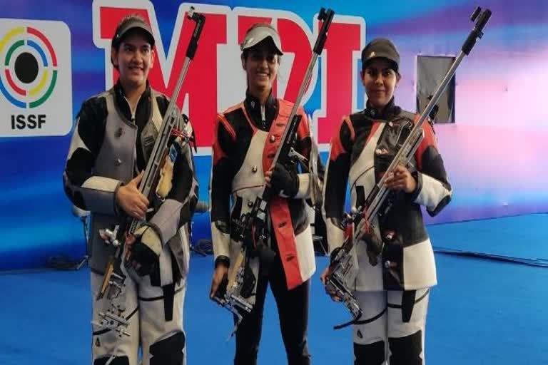 india team gets silver medal in women 50 meter rifle